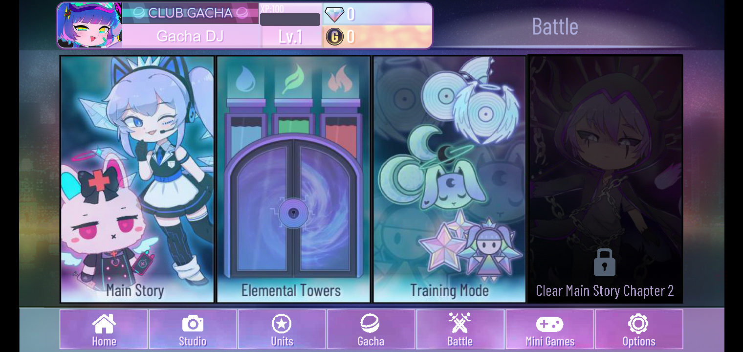 Gacha Nox на ПК — главное меню и режимы